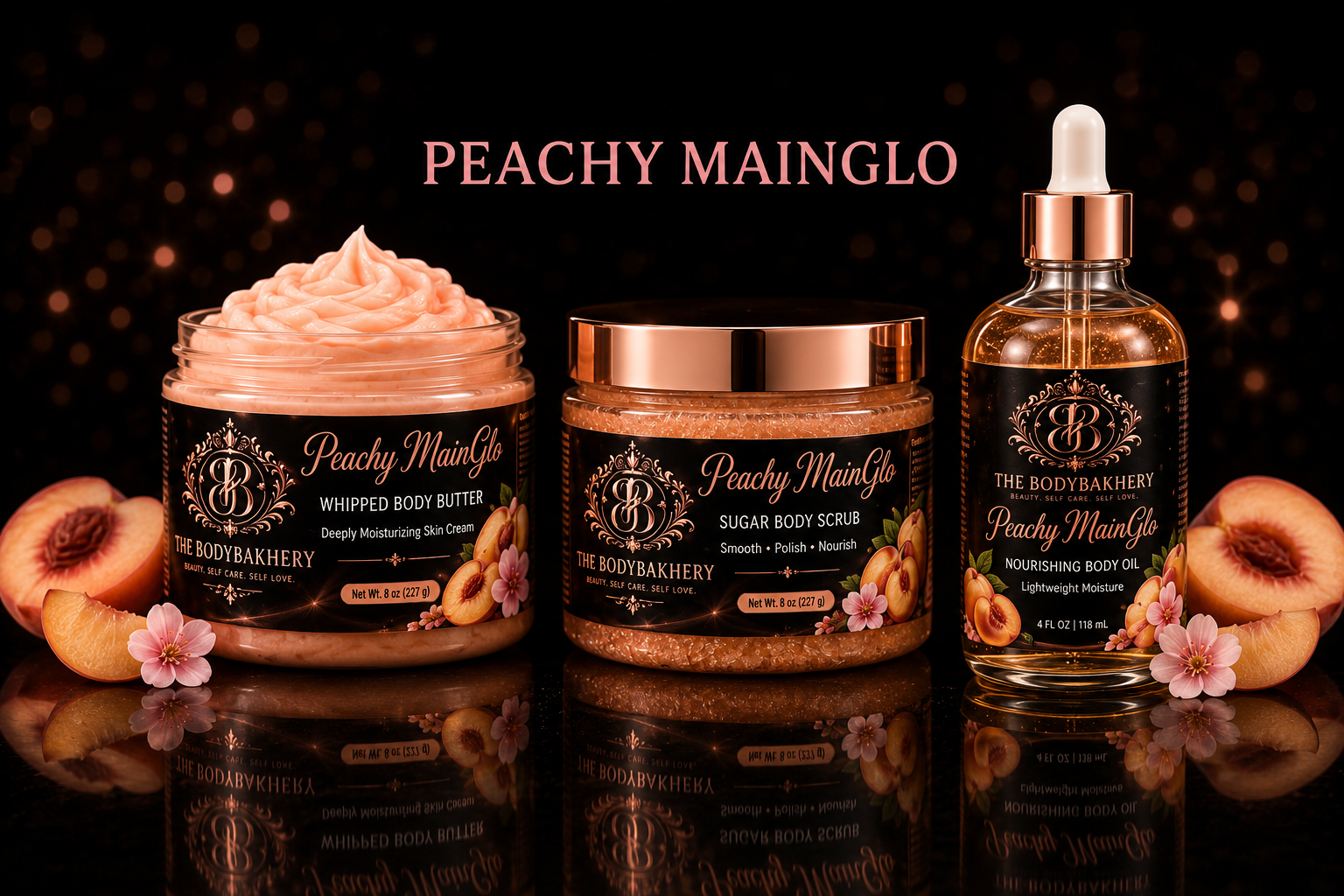 Peachy MainGlo Body Care Collection - The Body BakHery