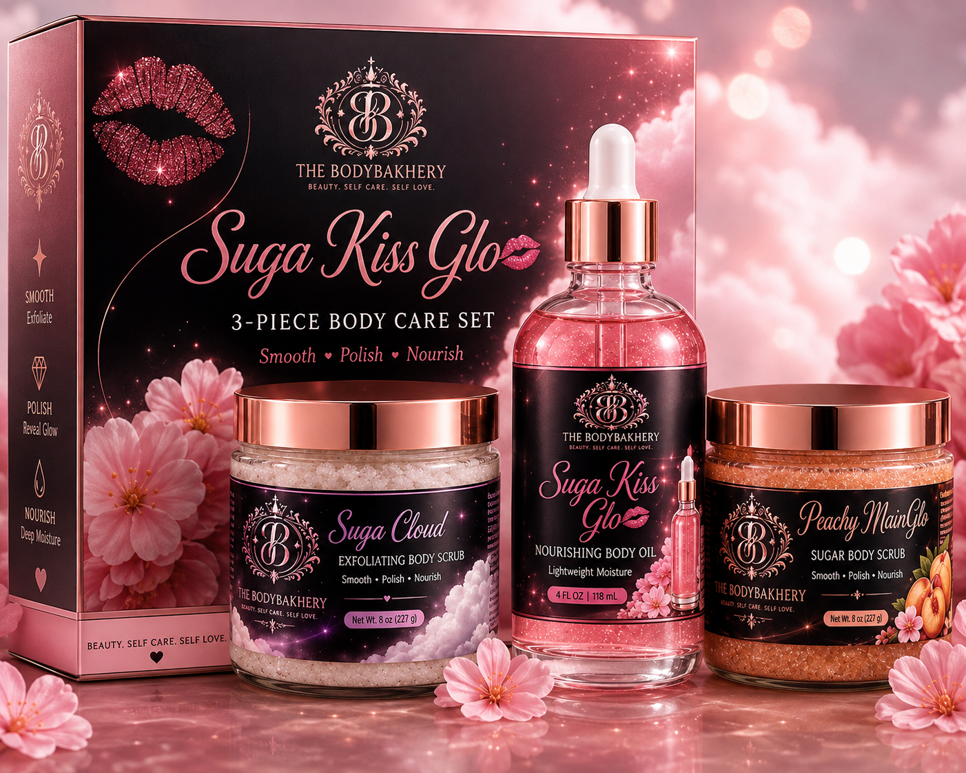 Suga Kiss Glo 3-Piece Body Care Set - The Body BakHery